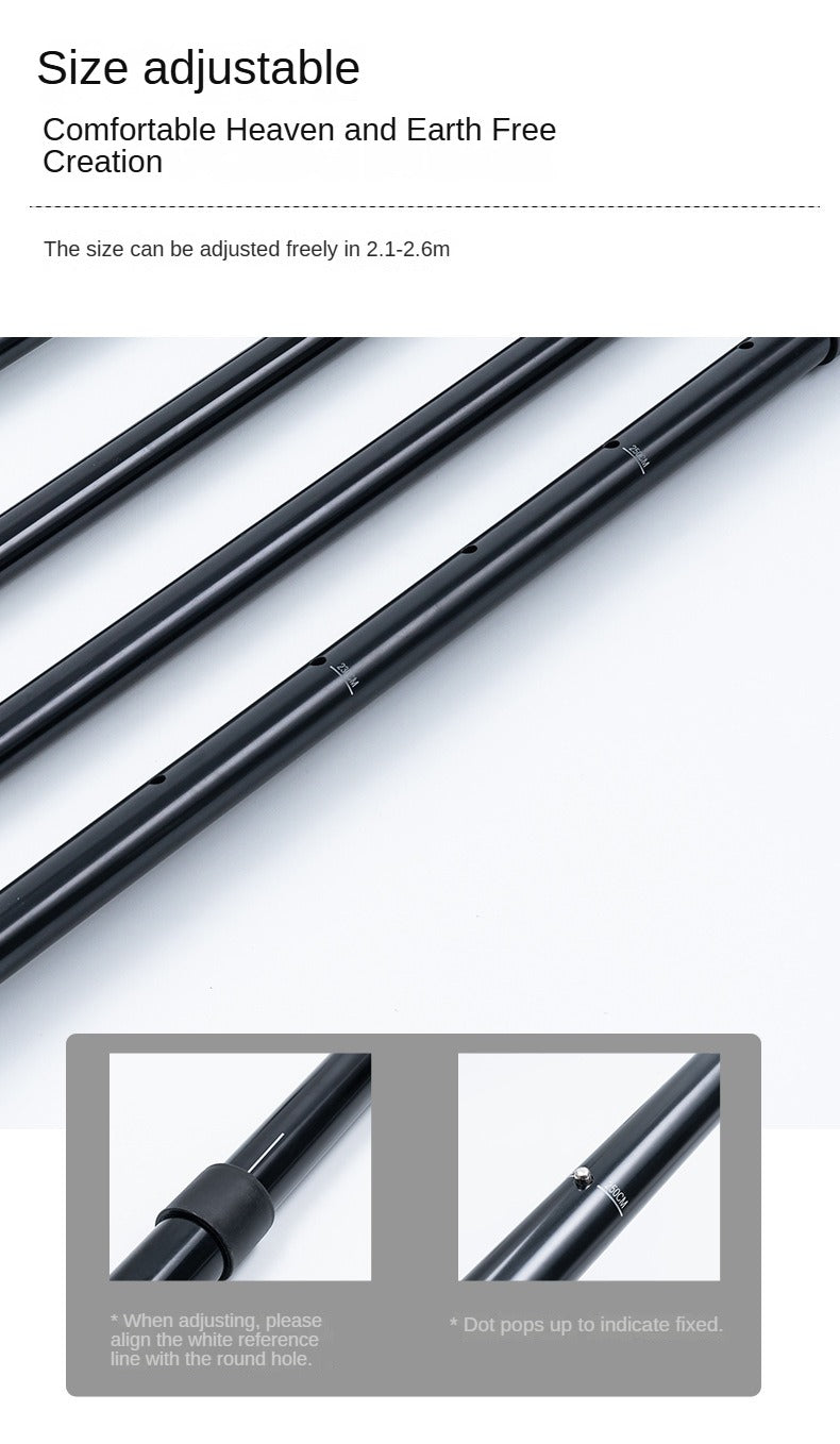 Mobi Garden Canopy Rod Support Portable Ultralight Thickened 4 Section Adjustable Awning Canopy Pole 210-260cm Length Lifting Rod Aluminum Alloy Outdoor Camping Equipment