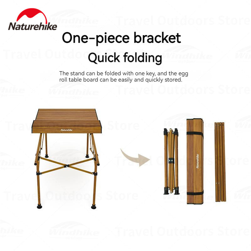 Naturehike Telescopic Folding Table Portable Retractable BBQ Table Outdoor Camping Table Bearing 30kg Aluminum Alloy Table Garden Picnic Party 2 Sizes