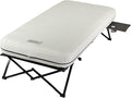 Coleman Queen-Size Airbed Cot Combination, Folding Air Mattress with Steel Frame & Side Table, Battery Pump Included, Great for Camping, Lounging, Elevated Sleeping, Guests, & More