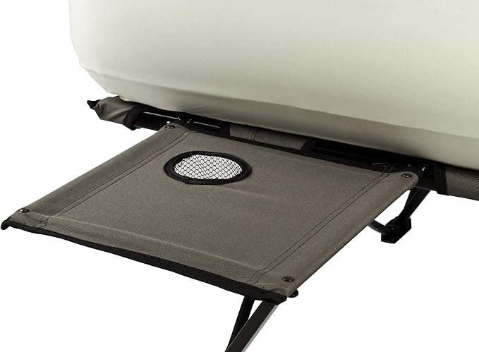 Coleman Queen-Size Airbed Cot Combination, Folding Air Mattress with Steel Frame & Side Table, Battery Pump Included, Great for Camping, Lounging, Elevated Sleeping, Guests, & More