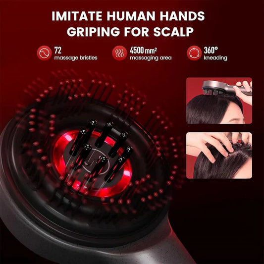 Velora Nest™ Scalp Massager Brush (Red) – فرشاة تدليك فروة الرأس (حمراء)